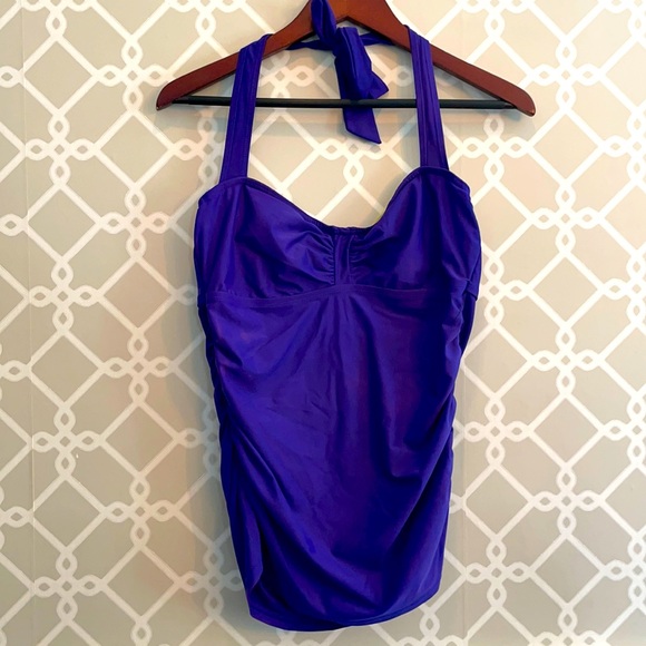 Athleta Purple Halter Tankini Top size 38 B/C GUC - Picture 2 of 7